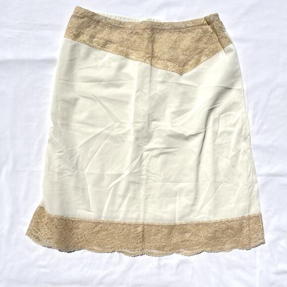 Vintage Carol Brent Montgomery Ward Slip Womens Medium Cream Ivory Lace - Picture 1 of 5